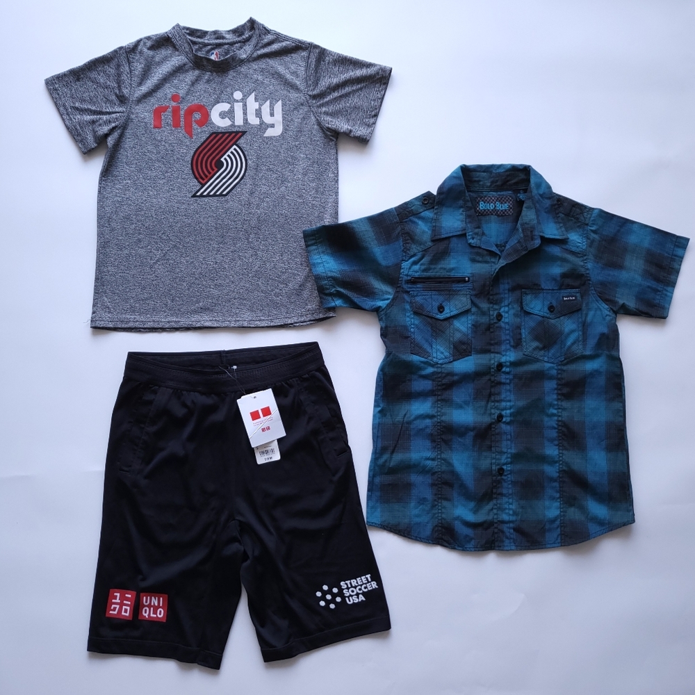 Kids Boys Shorts, Short Sleeve Tee and Button Down Shirt - Picture 1 of 4